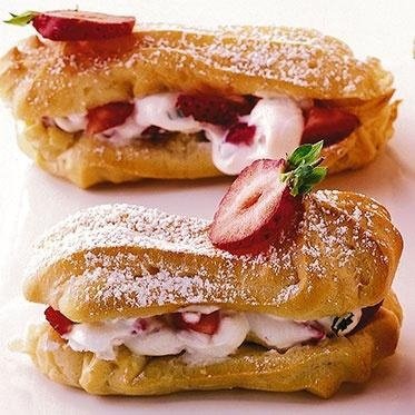 Fresh Strawberry Eclairs