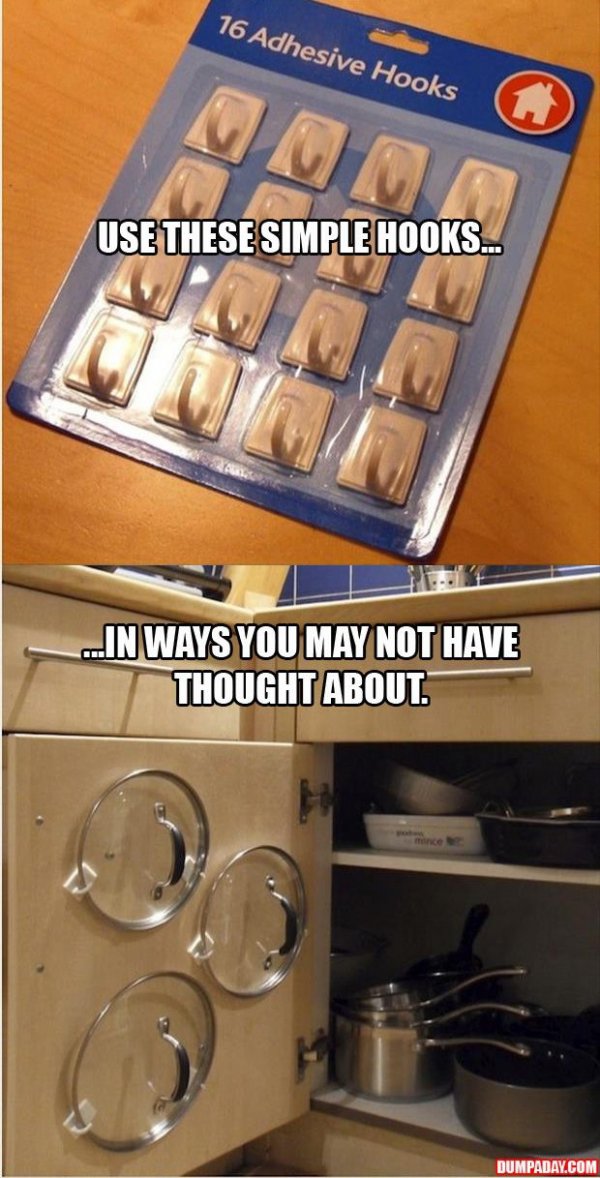 Hang Lids with Command Hooks