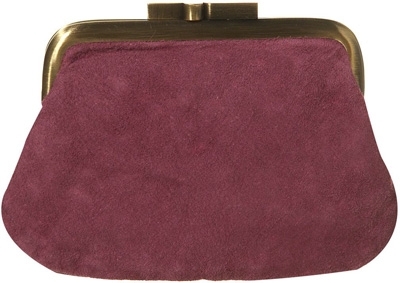 Topshop Purple Suede Vintage Style Clasp Purse