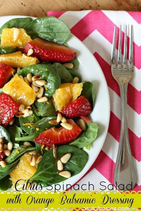 Sweet Orange Balsamic Dressing on a Citrus Spinach Salad