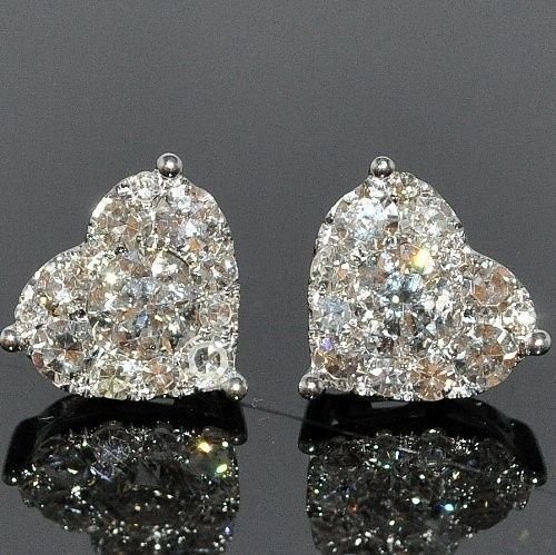 Heart Shaped Diamond Earrings