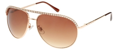 River Island Carrie Gold Aviator with Diamante Brow