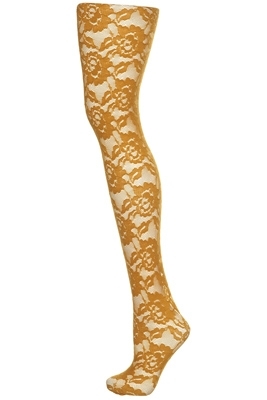 Topshop Mustard Lace Tights