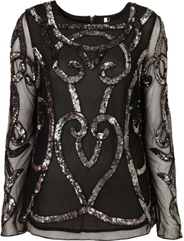 Topshop Metallic Embellished Blouse