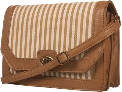 Topshop Beige Stripe Canvas Lady Bag