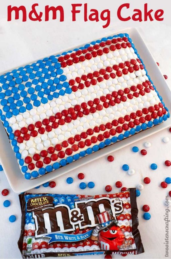 M&M Flag Cake