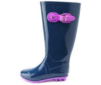 Color Block Rubber Rain Boots