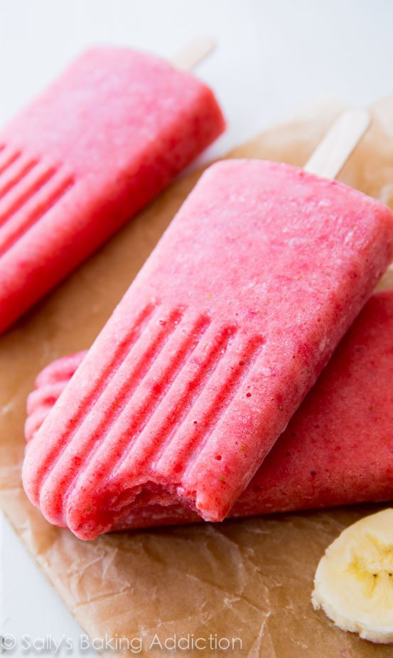 Strawberry Banana Popsicles