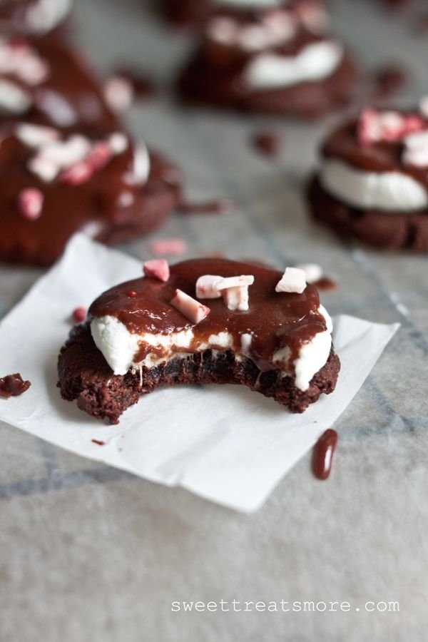 Peppermint Chocolate Marshmallow Cookies