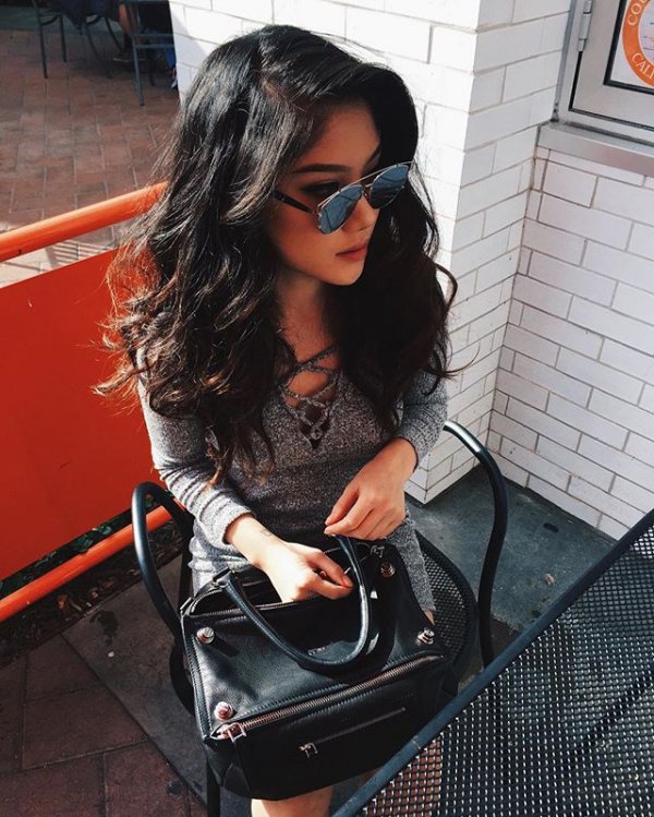 clothing, hair, black, hairstyle, sunglasses,