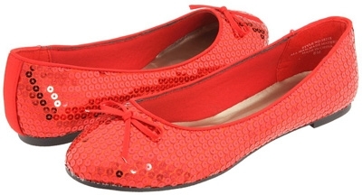 Annie Sally Red Sequined Flats