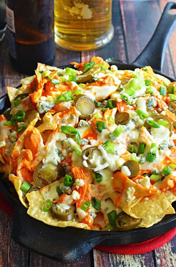 Loaded Buffalo Chicken Nachos