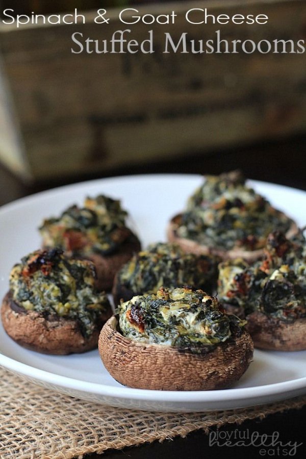 Spinach and Goat Cheese Stuffed Mushrooms