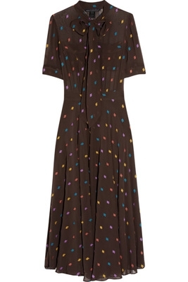 Marc by Marc Jacobs Galena Embroidered Silk-Chiffon Dress