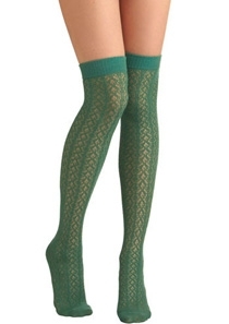 A Leg up Socks in Leafy Green