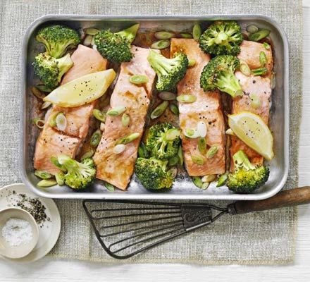 Oriental Salmon & Broccoli Tray-bake