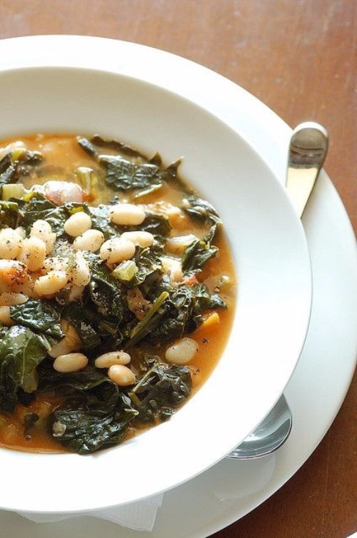 Savory Kale, Cannellini Bean, and Potato Soup