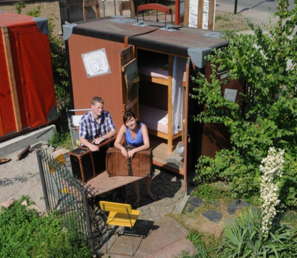 Sleep in a Bunk Bed Crammed into a Shed That Looks like a Suitcase at the Kofftel, Lunzenau, Germany