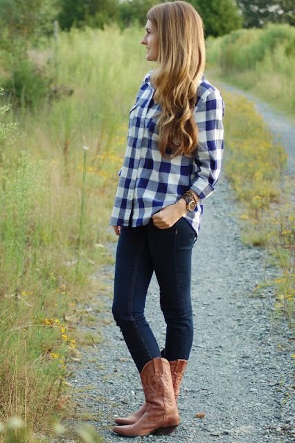 Plaid Shirt with Skinny Jeans