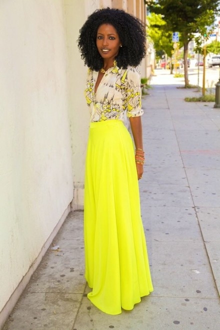 Neon Maxi Skirt