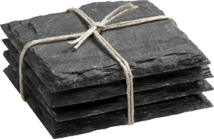 Crate & Barrel Set of 4 Slate Coasters