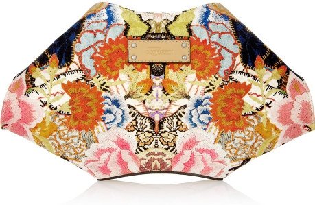 Alexander McQueen De Manta Satin Clutch