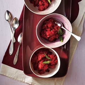 Basil Plum Granita