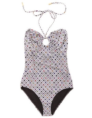 Diane Von Furstenberg Micro Maze Print Swimsuit