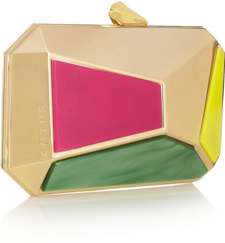 Kotur Oscar Acrylic-trimmed Brass Clutch