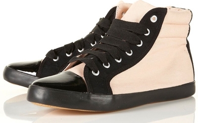 Topshop Tune Blush Patent Toe Trainers