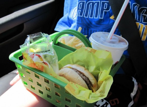 Use Shower Caddies as Food Trays