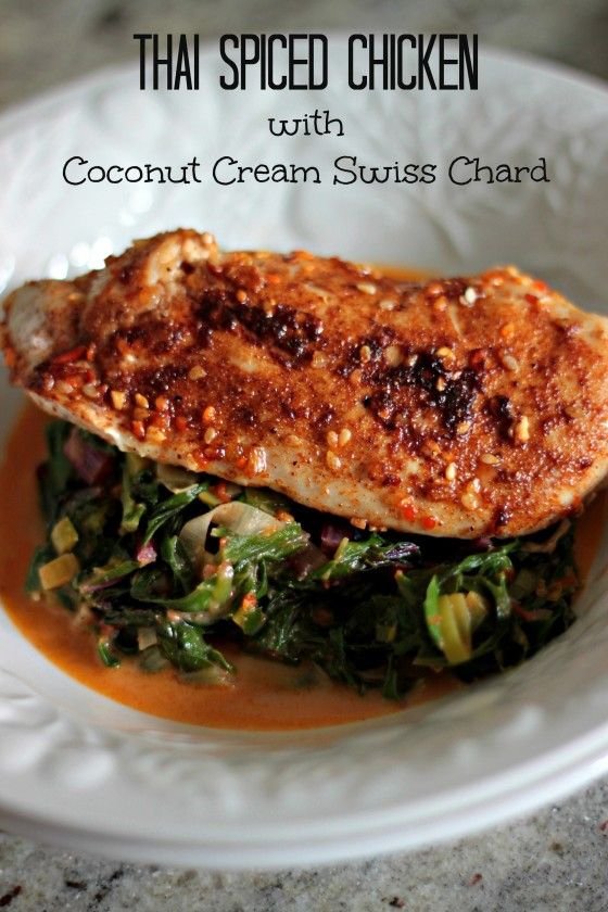 Thai Spiced Chicken with Coconut Cream Chard