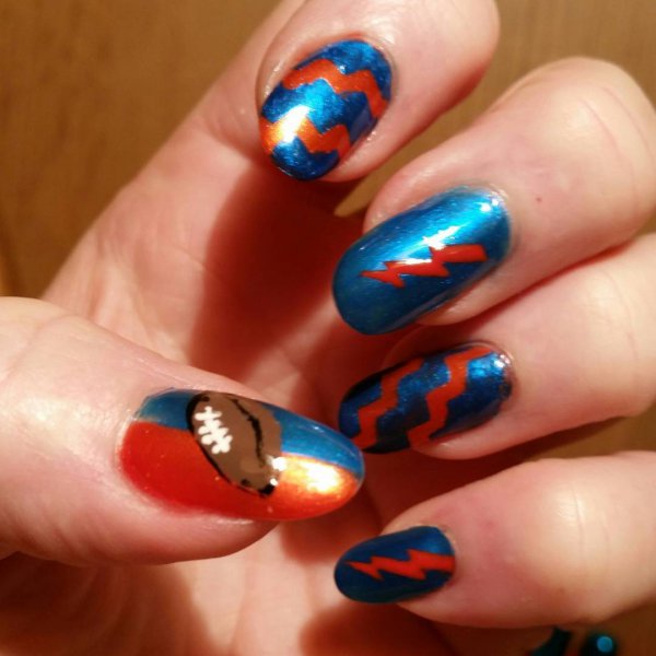 nail, finger, color, blue, manicure,