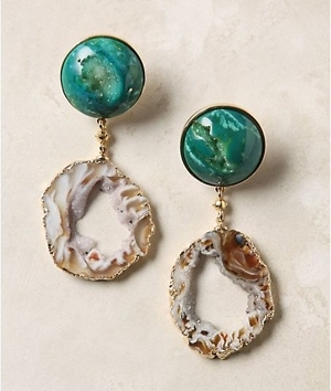 Sliced Stone Earrings