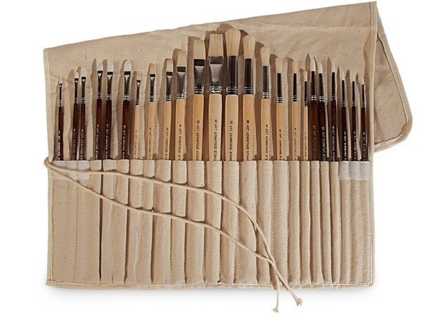 Oil and Acrylic Brush Set, 24-Piece