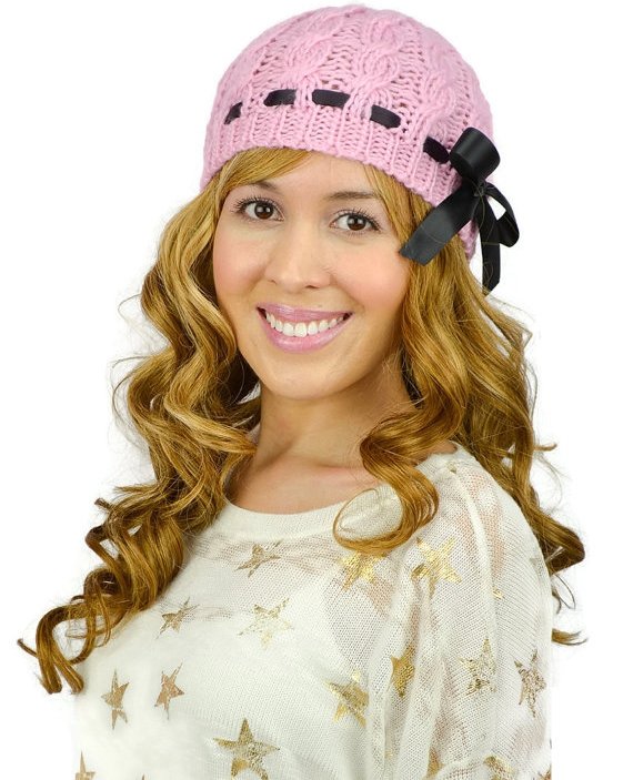 Pink Knitted Beanie