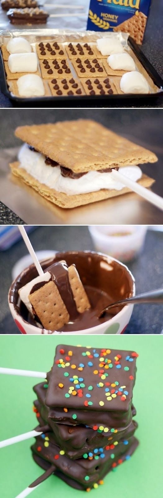 Chocolate Covered S'more Pops