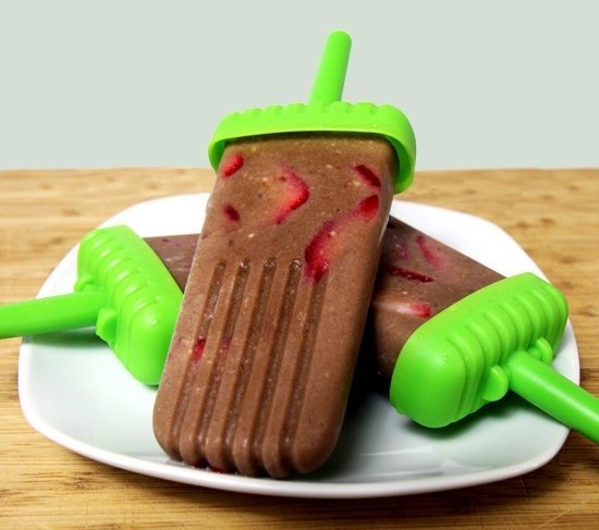 Vegan Strawberry Fudgsicles