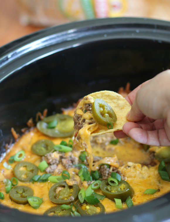 Slow Cooker 7-Layer Bean Dip