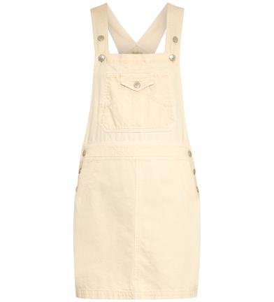 Cream Denim Pinafore Dress