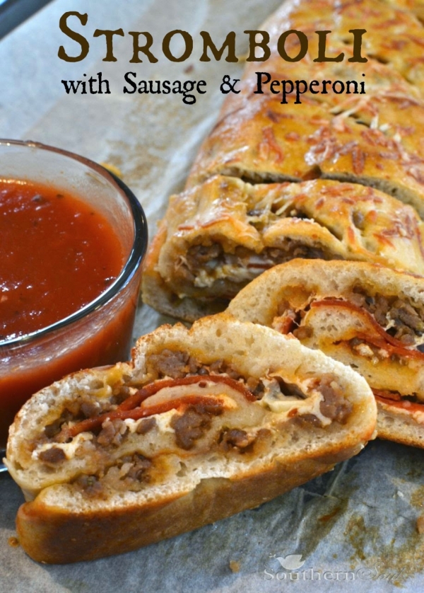 Sausage and Pepperoni Stromboli