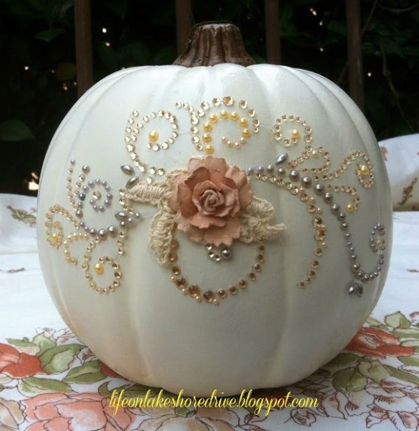 Shabby Chic Pumpkin Glitz & Glitter