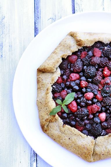 Triple Berry Lemon Galette with Almond Crust