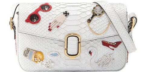 Marc Jacobs Embroidered Python Shoulder Bag