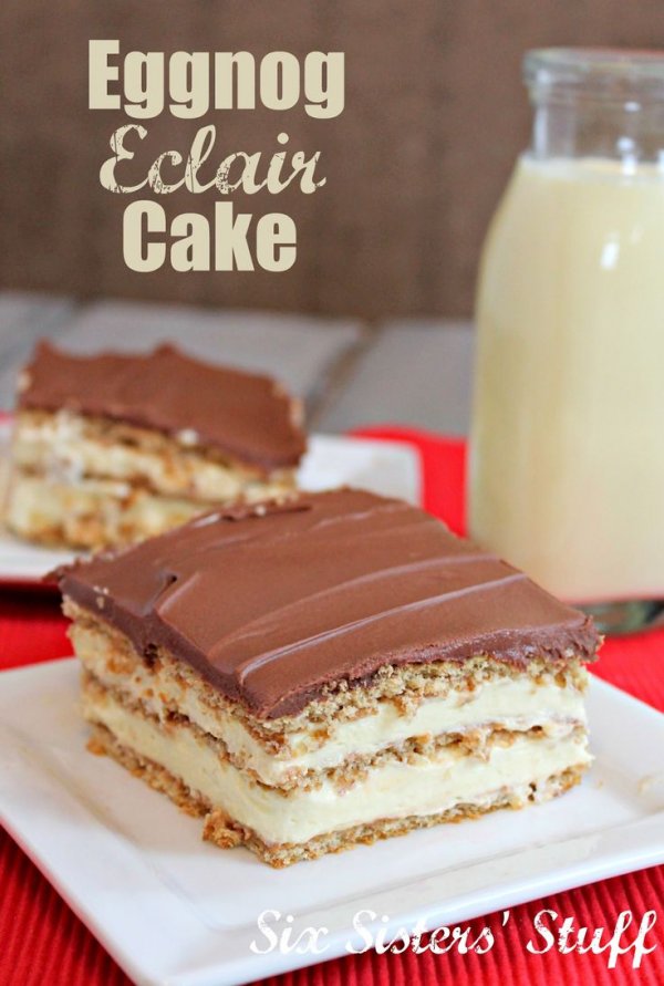 Eggnog Elcair Cake