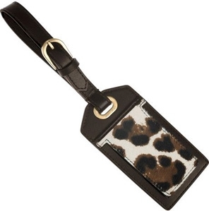 Jimmy Choo Teddy Leather and Calf Hair Luggage Tag