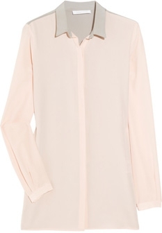 Richard Nicoll Two-Tone Silk Crepe De Chine Blouse