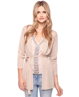 Longline Shimmer Cardigan with Belt