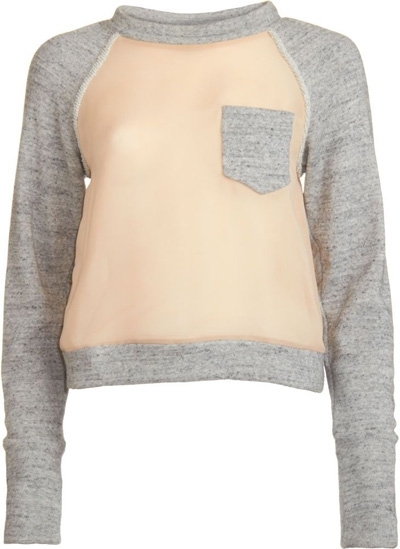 3.1 Phillip Lim Silk Contrast Sweat Shirt