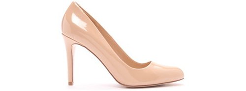 Nude Faux Patent Leather Pumps